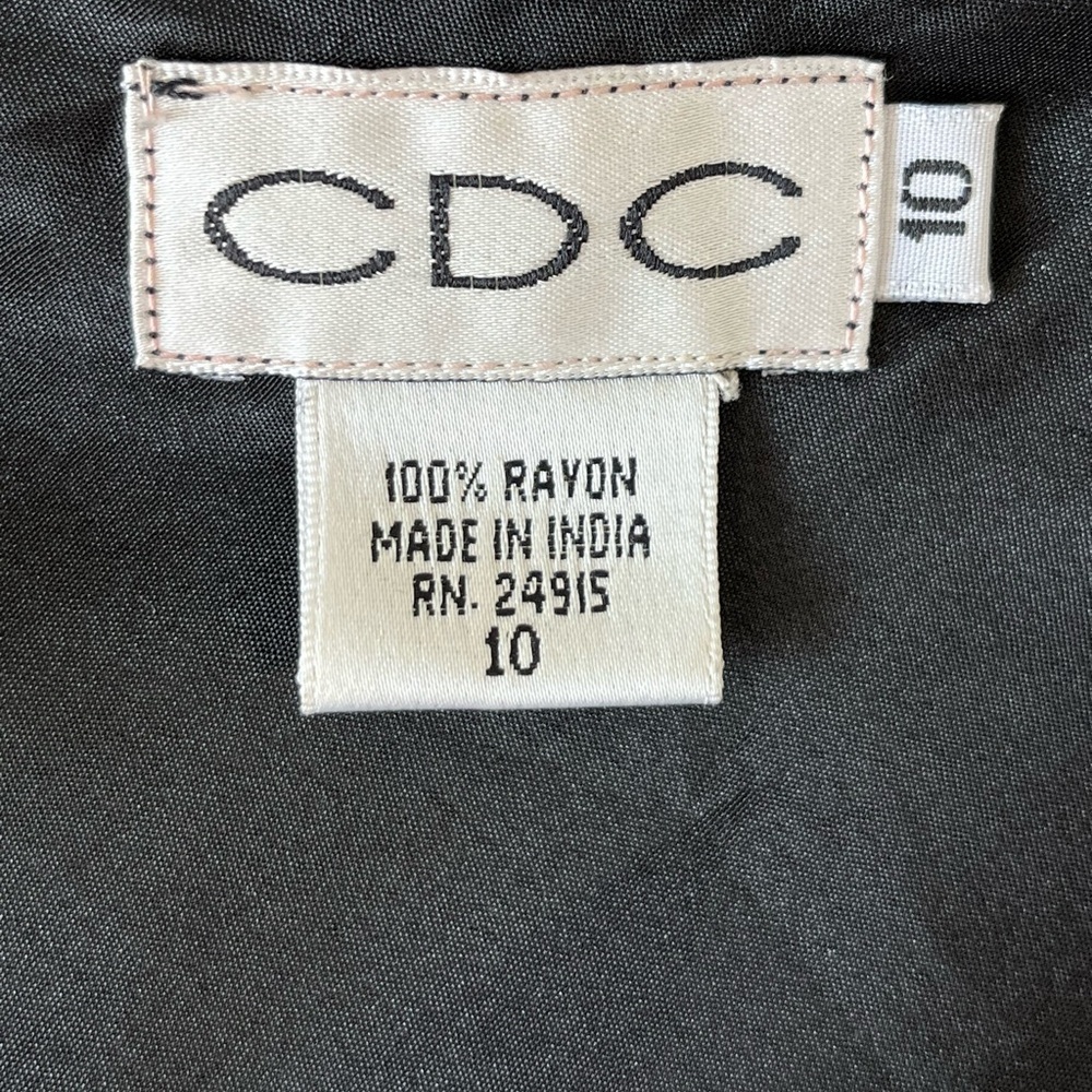 Vintage CDC Black Floral Maxi Dress Beaded Chiffon Dark Fairycore 10 Romantic - Picture 11 of 15